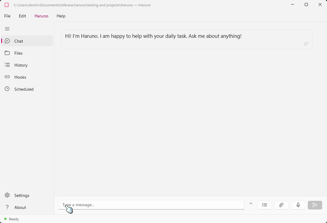 ハルノのメッセージ入力欄で参照されたファイル